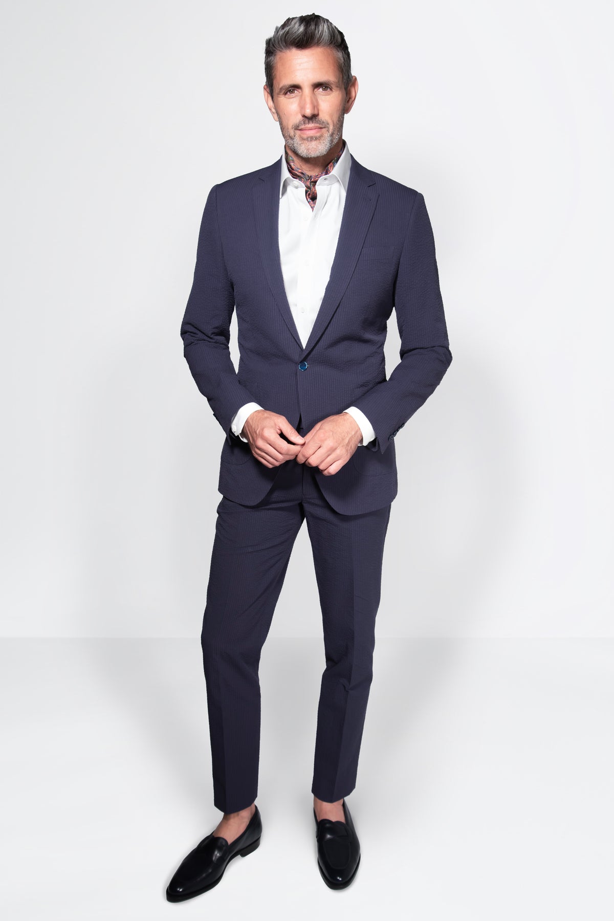 Solbiati Seersucker Suit - Navy