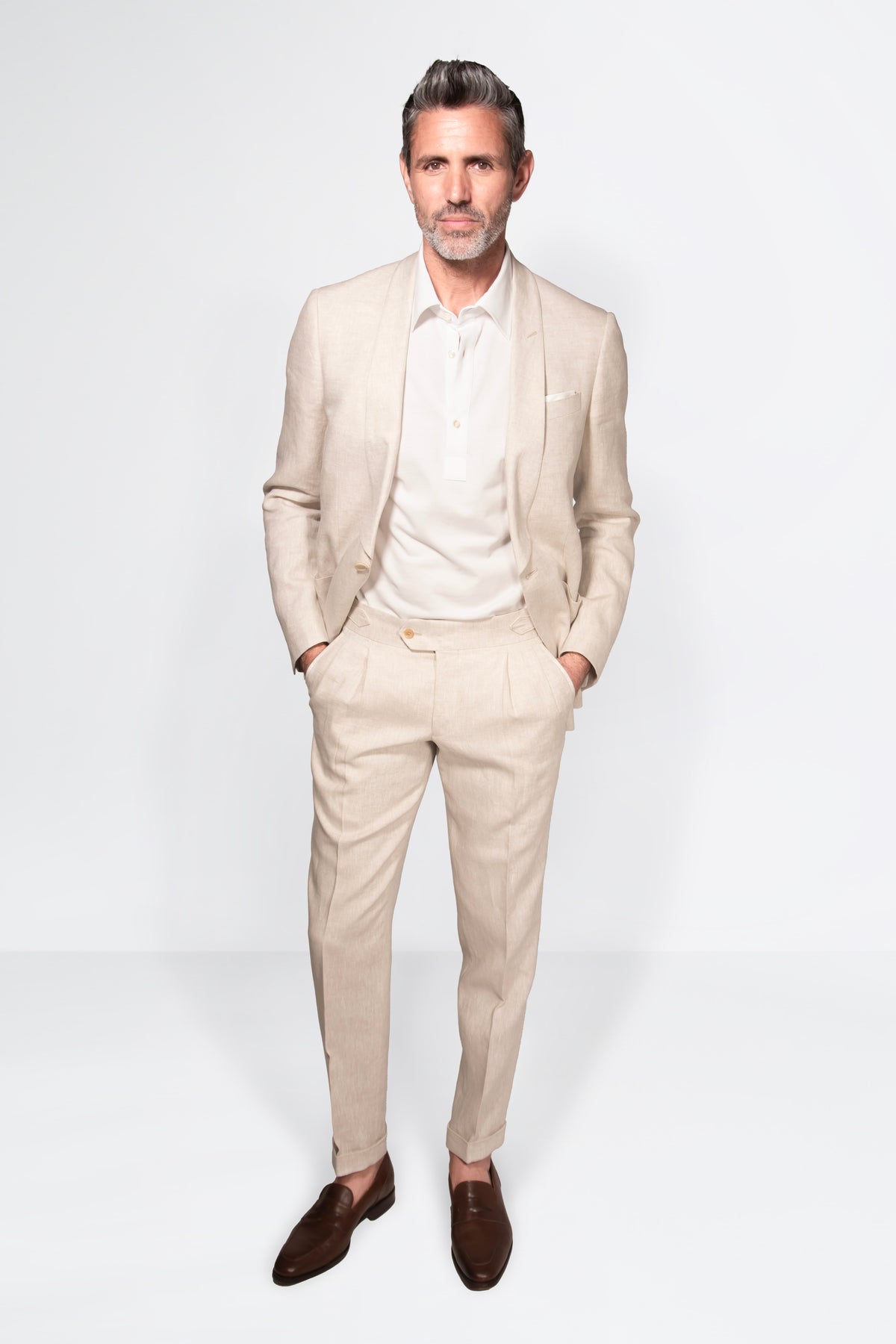 Lithe Suit Solbiati Linen Suit - Light Tan - Acustom Apparel