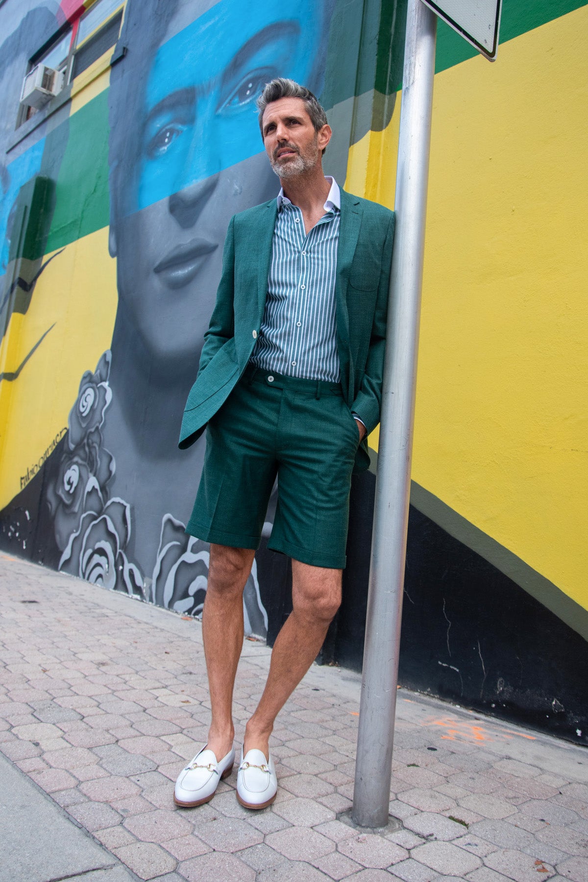 Summer Wool / Silk / Linen Suit - Green