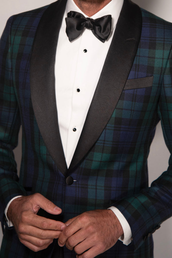 Black watch shop tartan dinner jacket