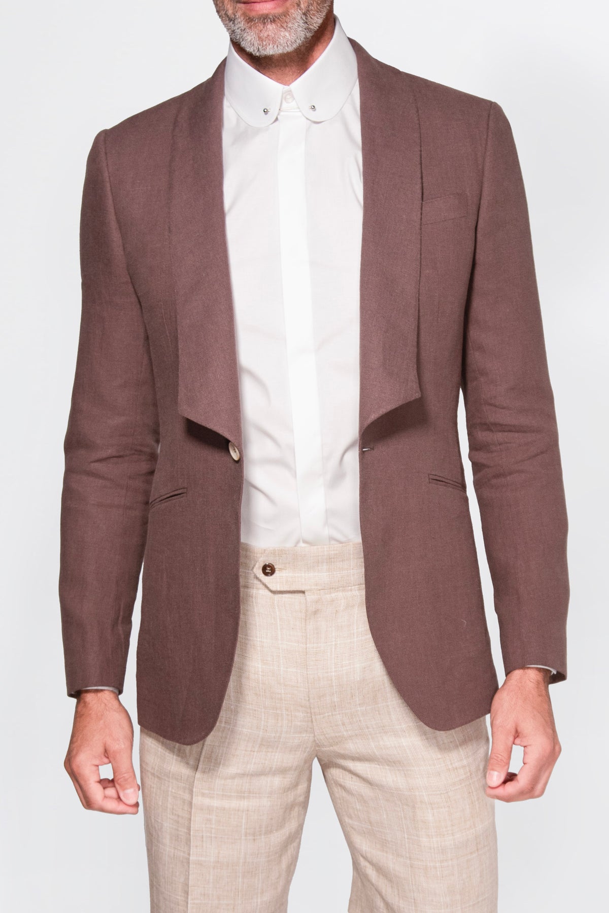 English Solid Linen Tux Jacket