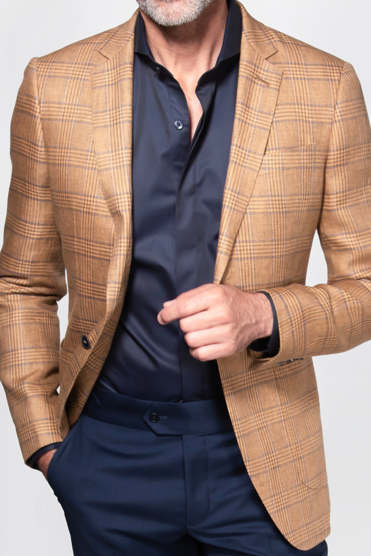 Glen Plaid Linen Sport Coat