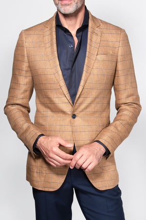 Glen Plaid Linen Sport Coat