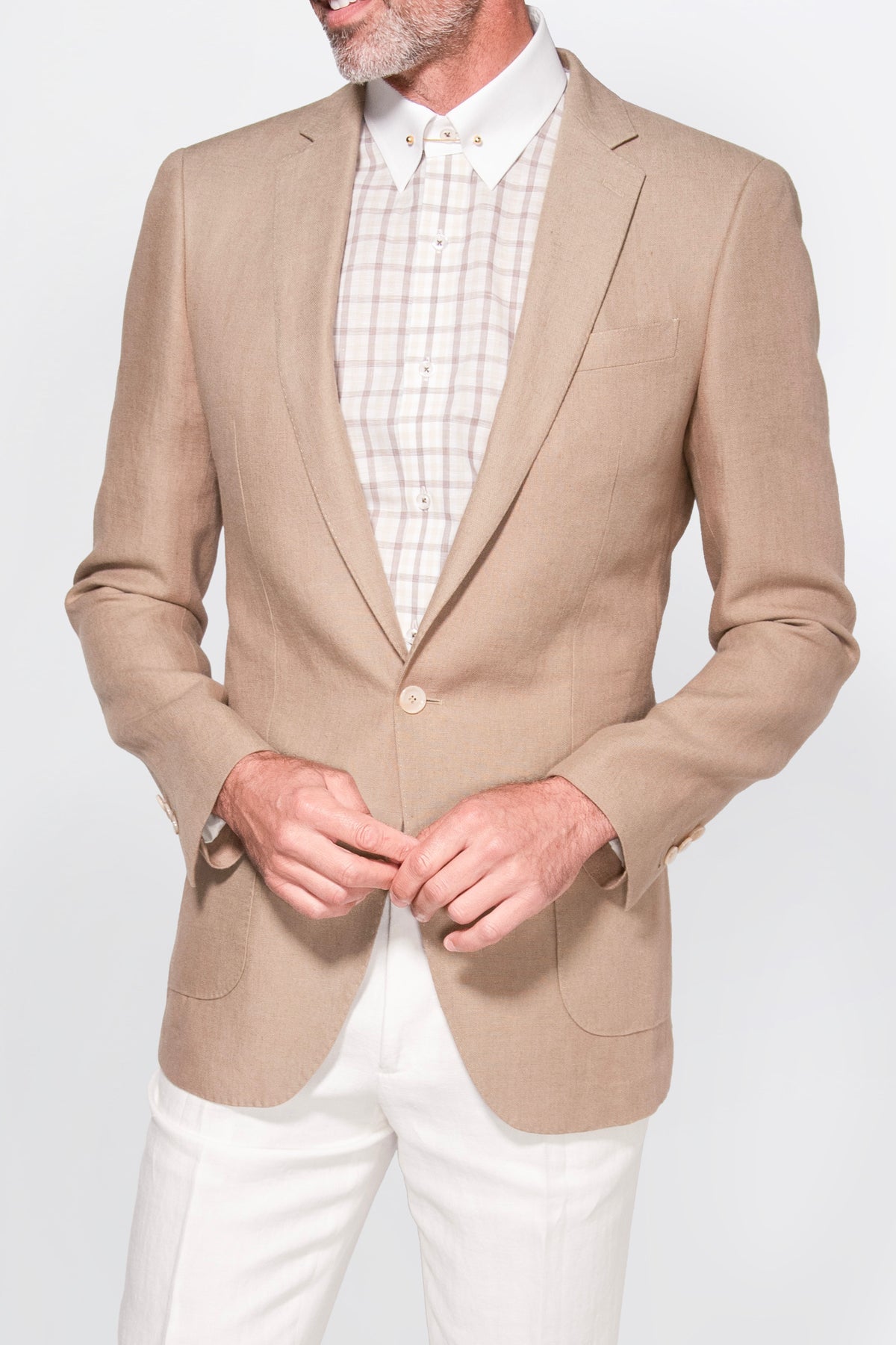 English Solid Linen Blazer - Acustom Apparel