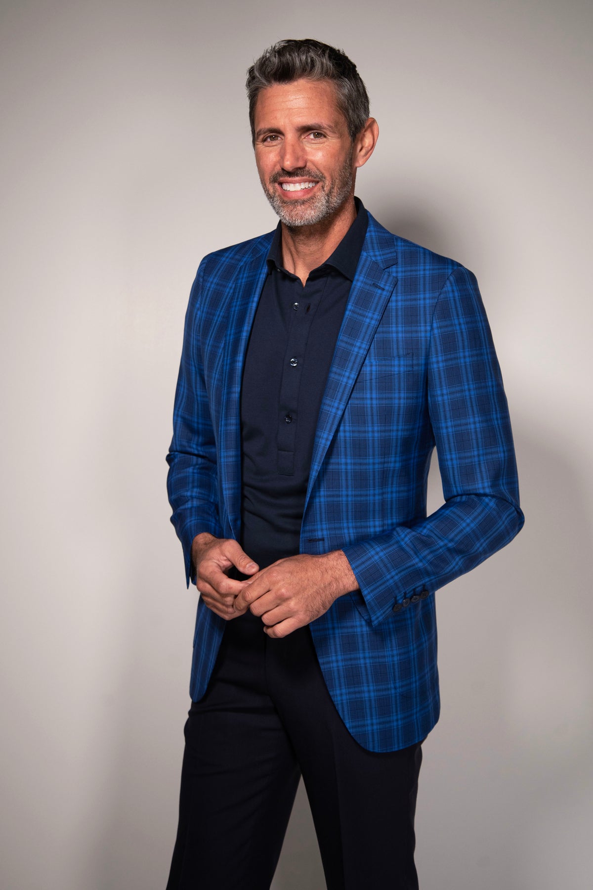 Navy Pique Polo Four Buttoned Shirt