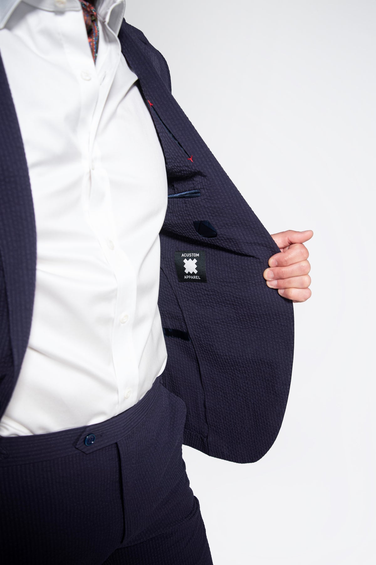 Solbiati Seersucker Suit - Navy