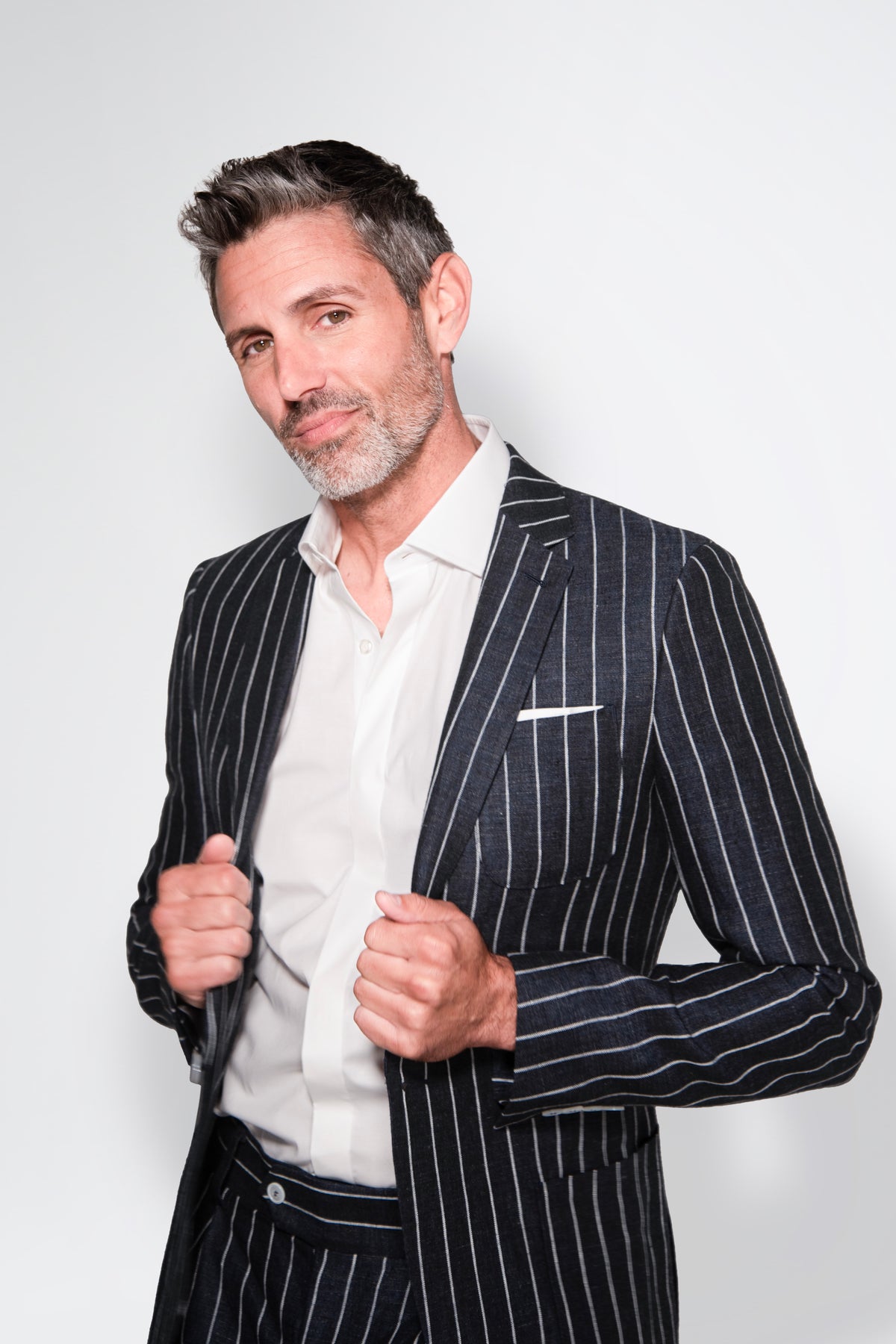 Pinstripe Linen Suit