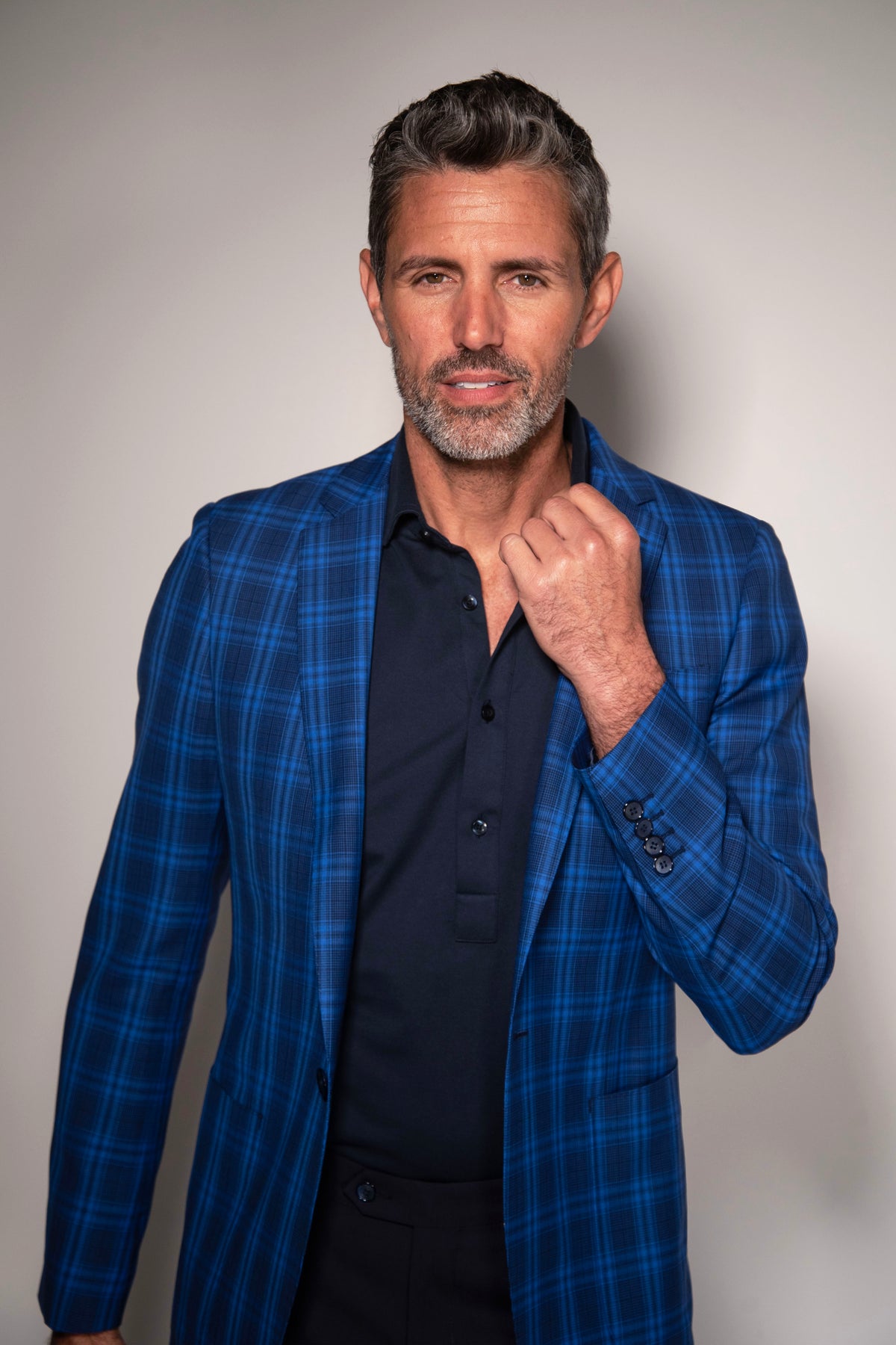 Navy Pique Polo Four Buttoned Shirt