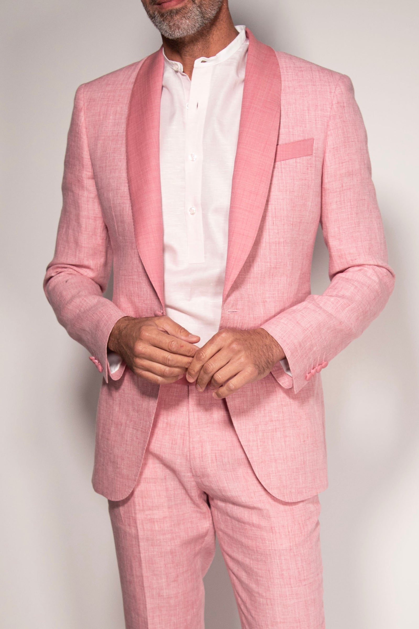 Checked Linen Tuxedo