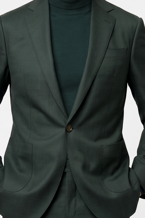 Dugdale English Earth Tone Cool Wool Suit — Forest Green