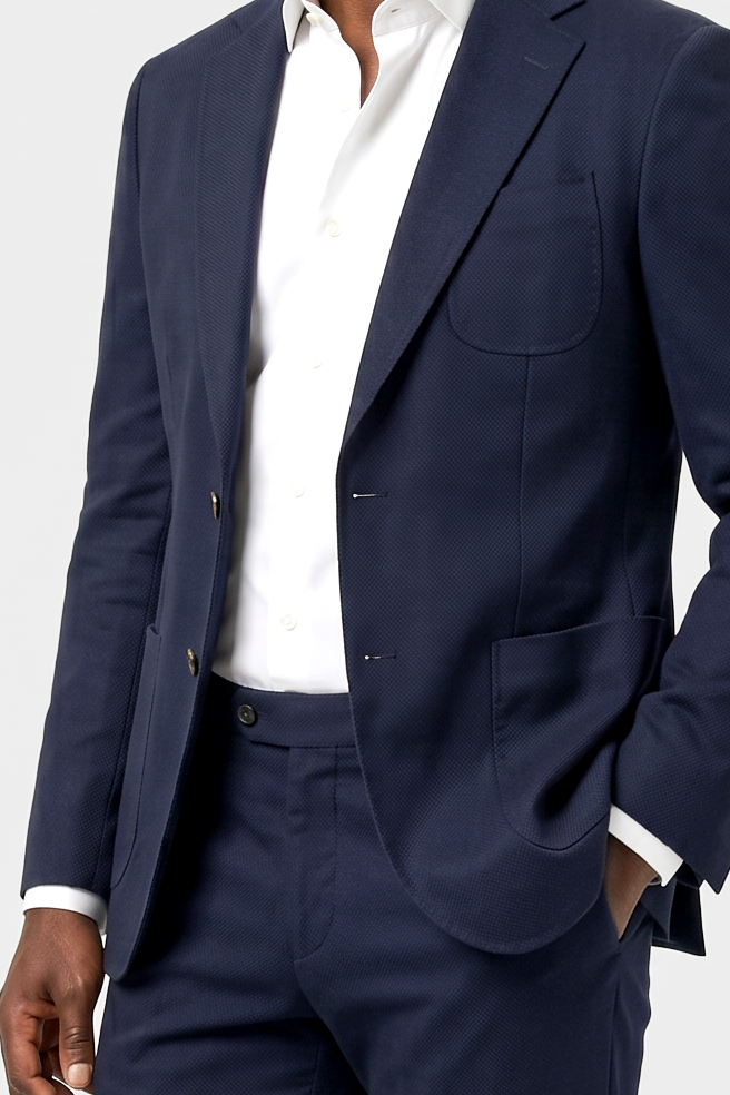 English Cotton 2pc Suit - Navy