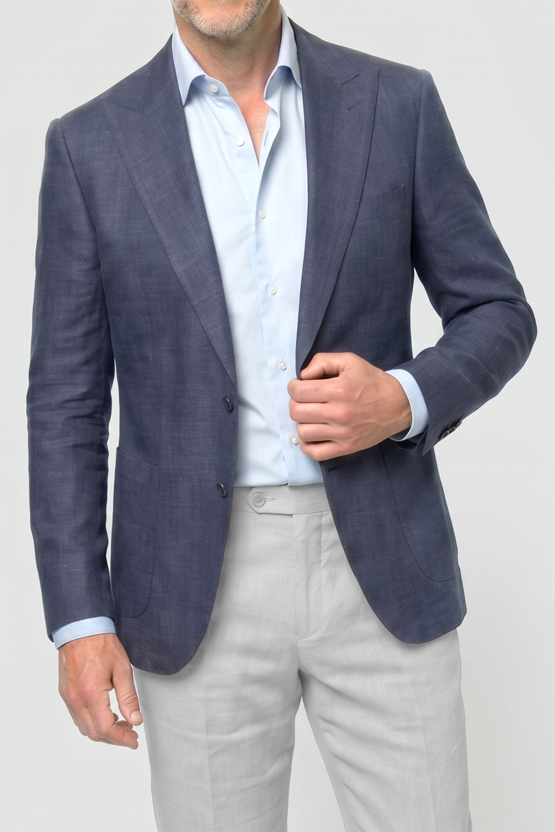 Solbiati Linen Blazer - Royal Blue