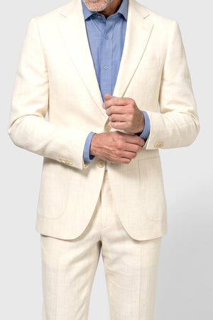 Solbiati Linen Herringbone Suit - Ivory