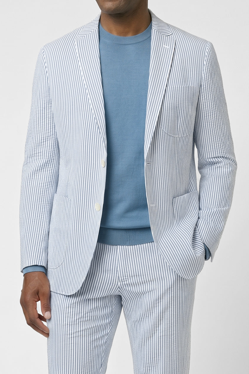 Classic Seersucker Suit - Light Blue