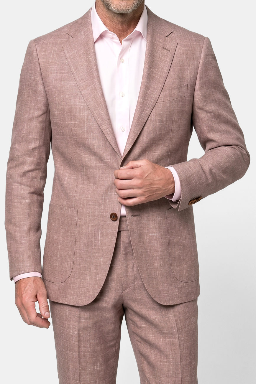 Summer Wool / Silk / Linen Suit - Desert Rose