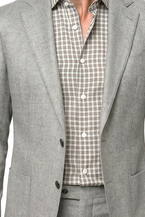 Solbiati Linen Herringbone Suit - Light Gray