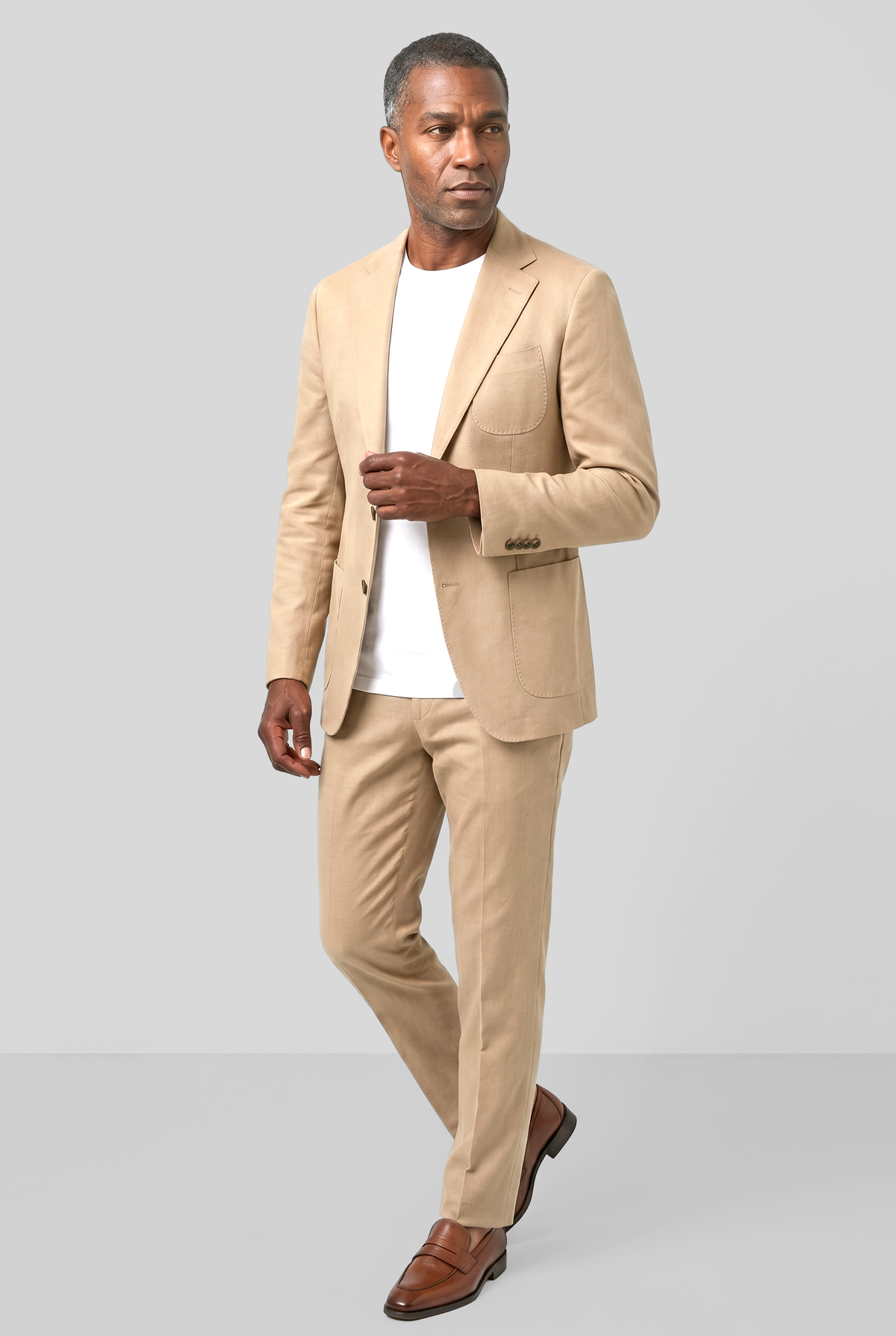 English Cotton 2pc Suit - Light Tan