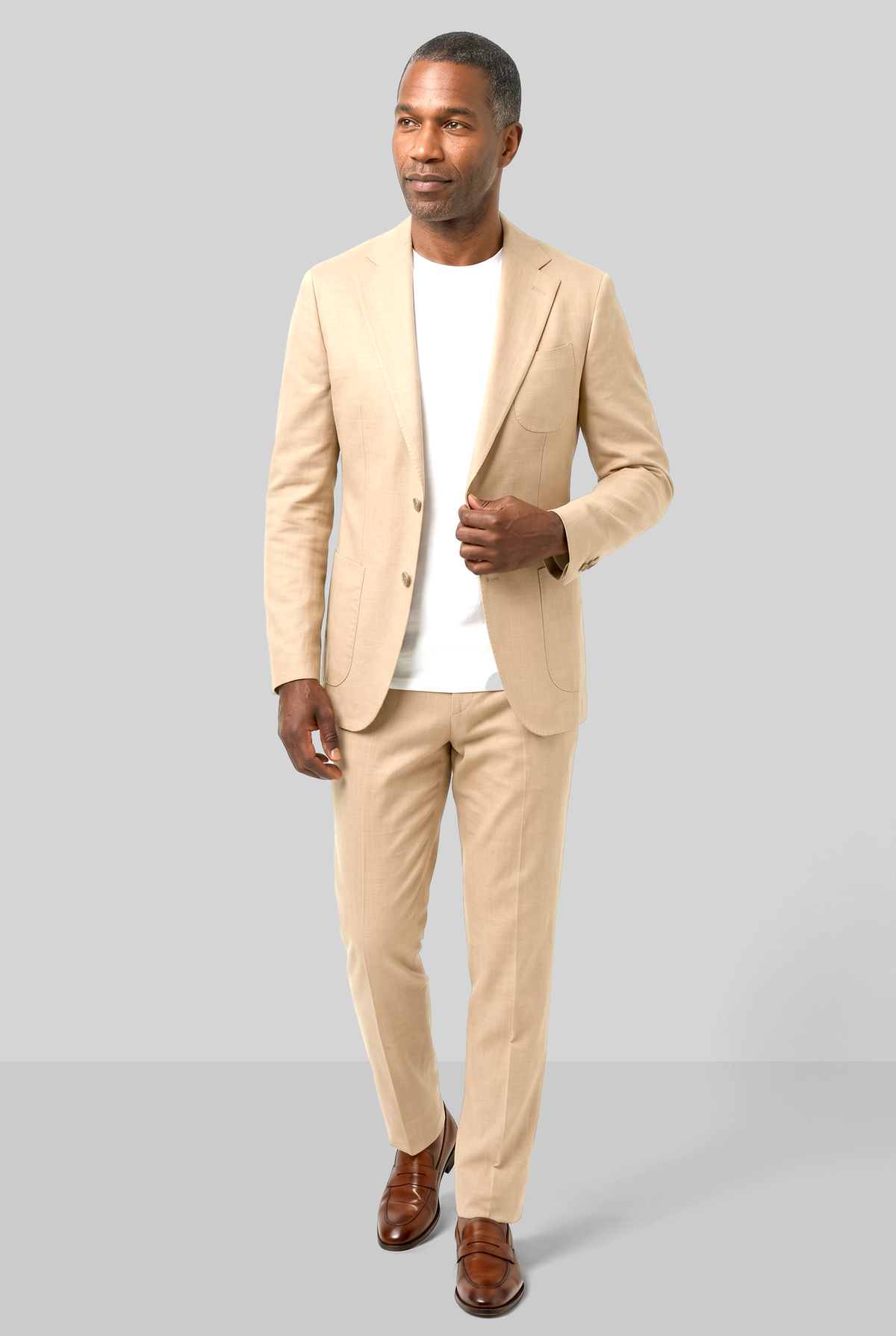 English Cotton 2pc Suit - Light Tan