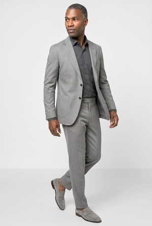 English Cotton 2pc Suit - Gray