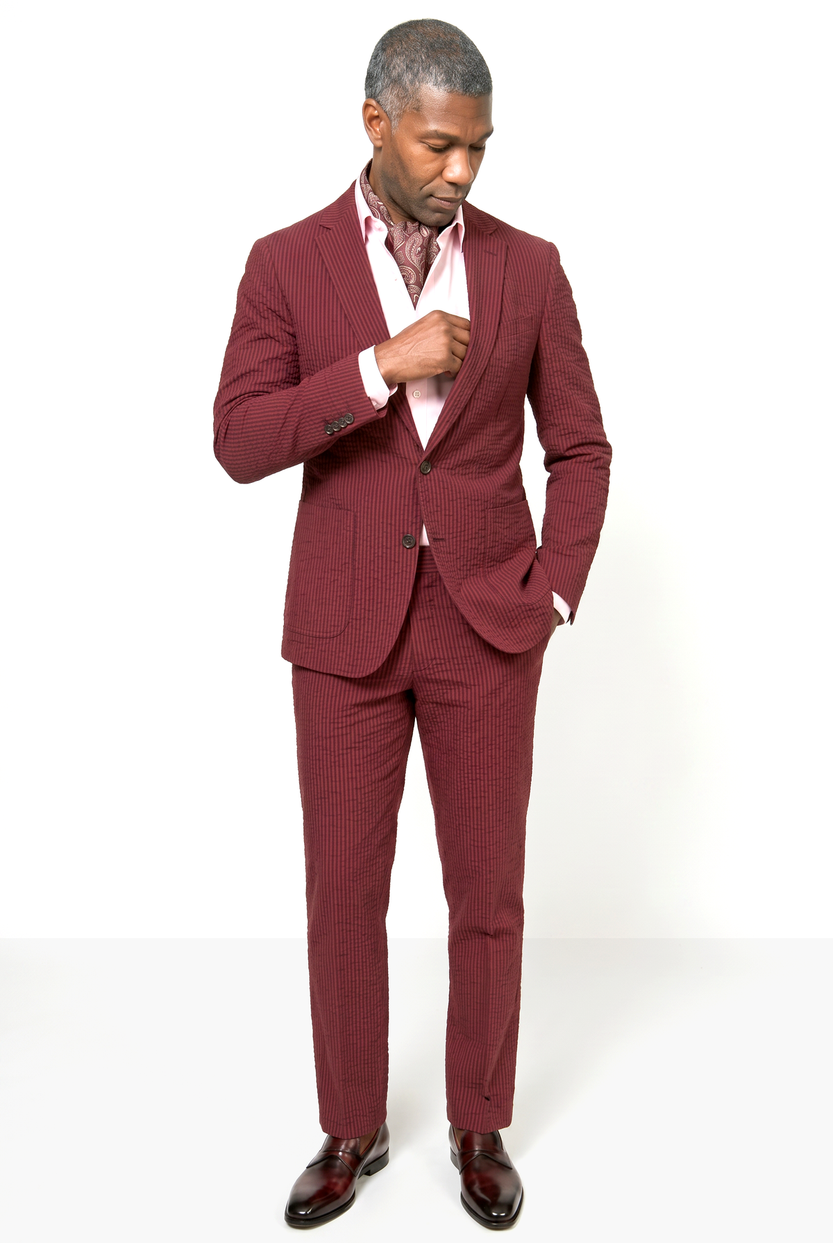 Solbiati Seersucker Suit - Burgundy