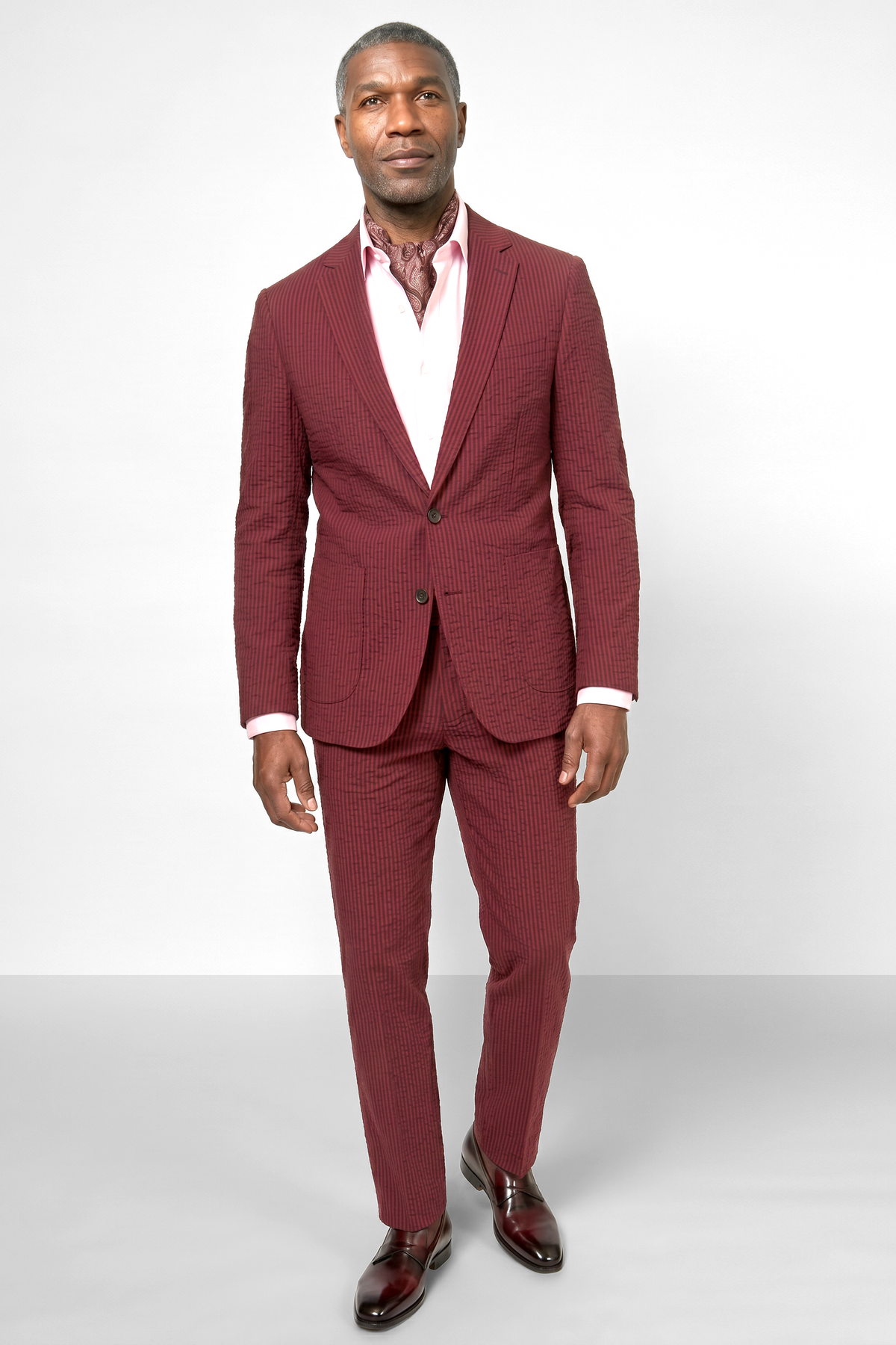 Solbiati Seersucker Suit - Burgundy