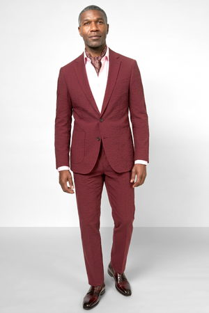 Solbiati Seersucker Suit - Burgundy