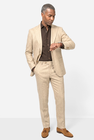 Solbiati Linen Herringbone Suit - Light Tan