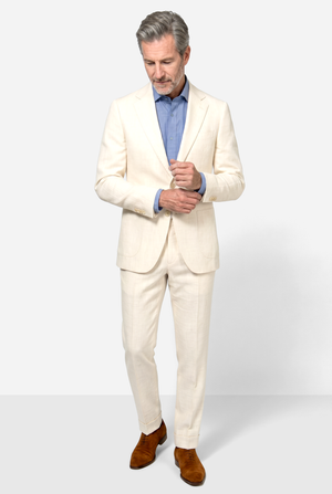 Solbiati Linen Herringbone Suit - Ivory