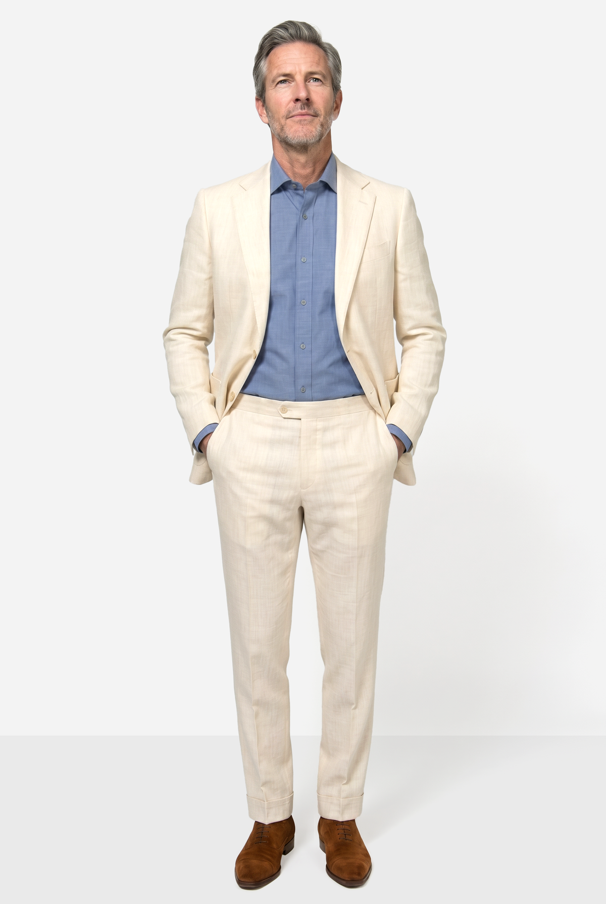 Solbiati Linen Herringbone Suit - Ivory