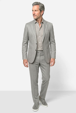 Solbiati Linen Herringbone Suit - Light Gray