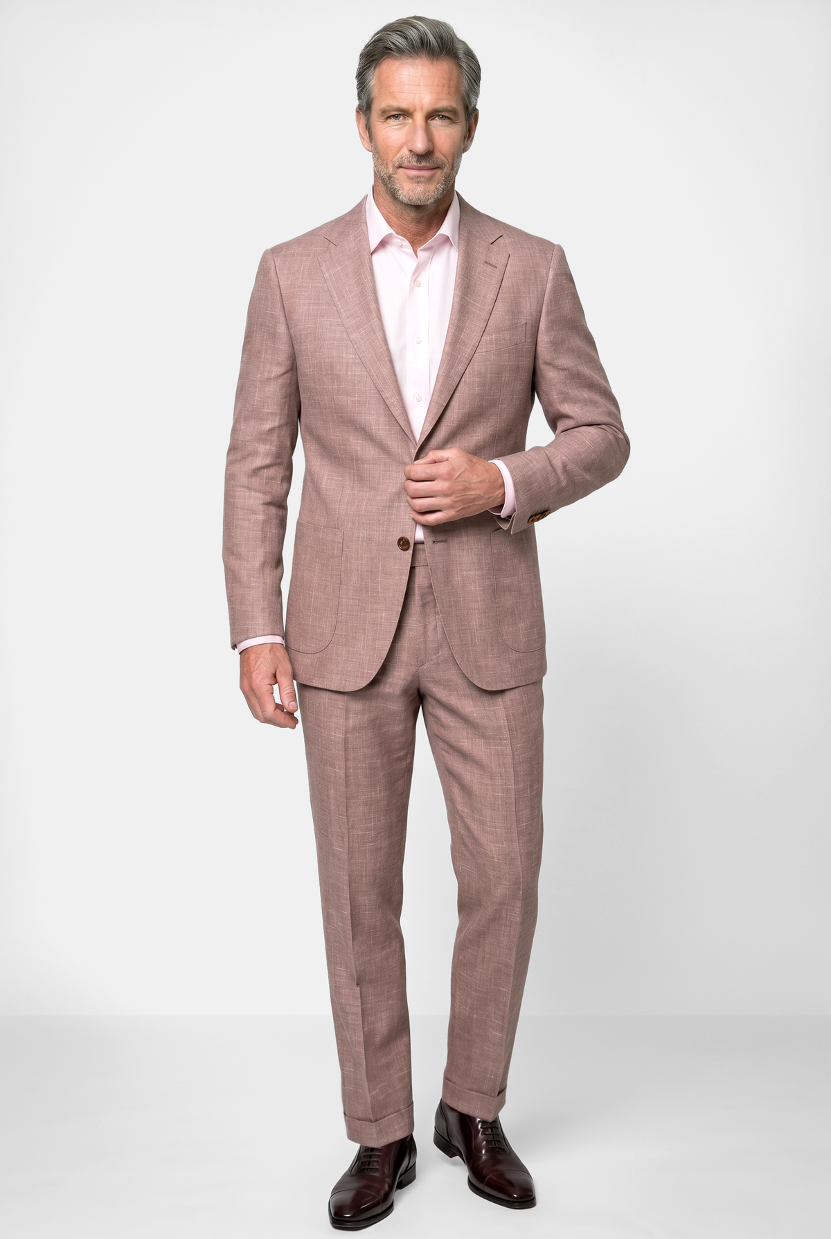 Summer Wool / Silk / Linen Suit - Desert Rose