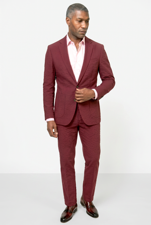 Solbiati Seersucker Suit - Burgundy