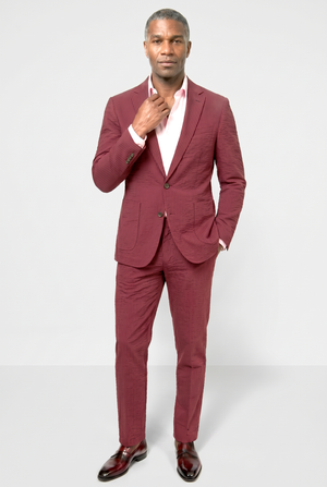 Solbiati Seersucker Suit - Burgundy