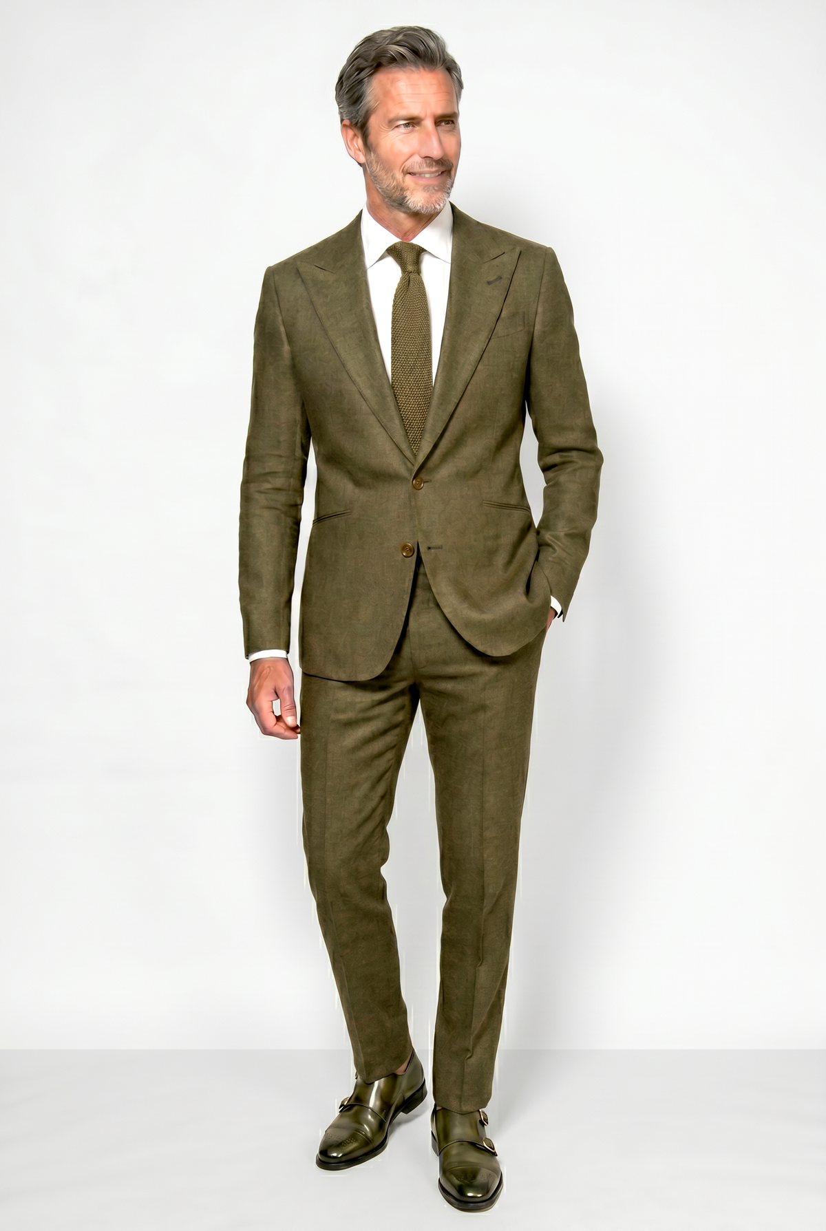 English Linen Suit - Olive