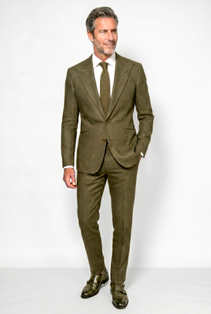 English Linen Suit - Olive