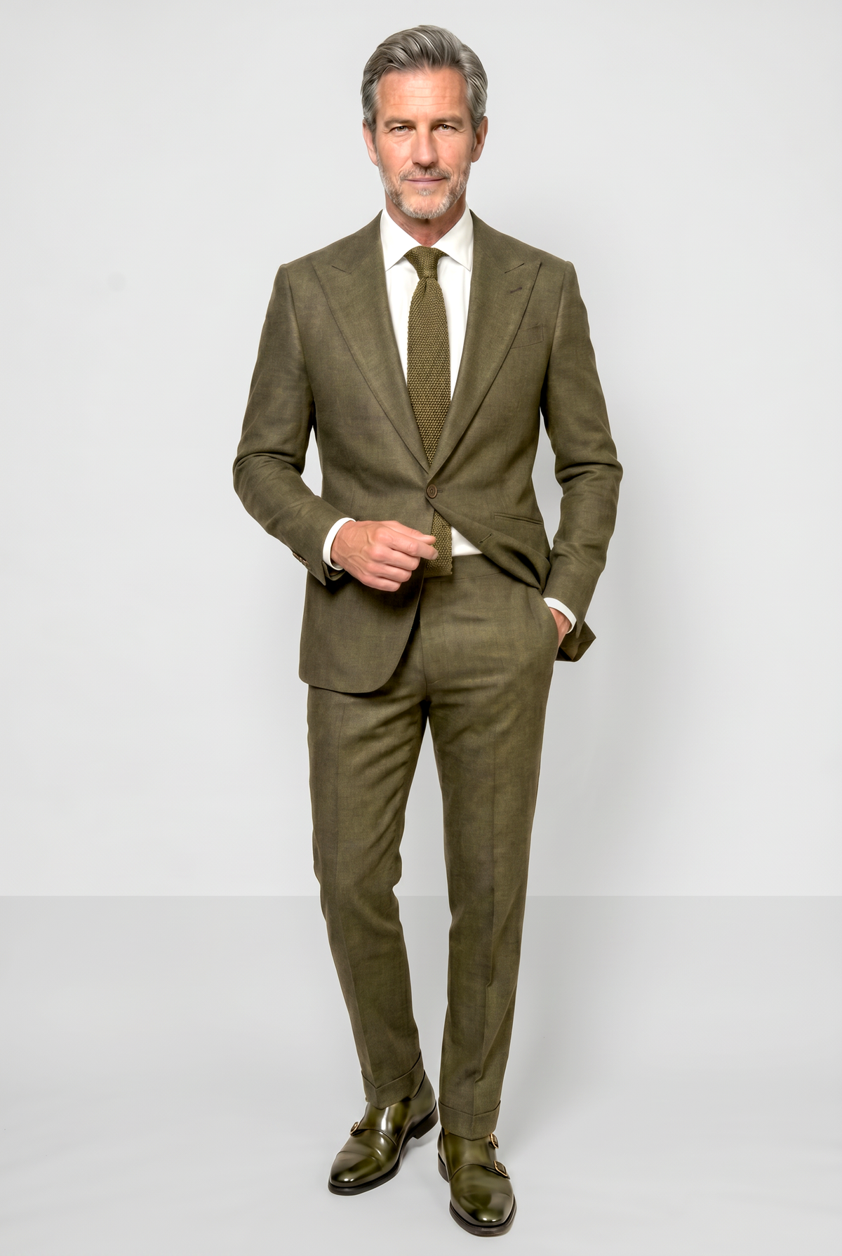 English Linen Suit - Olive