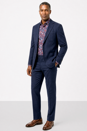 English Cotton 2pc Suit - Navy