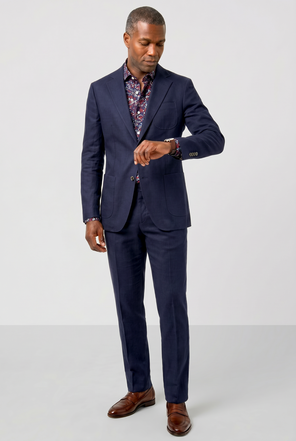 English Cotton 2pc Suit - Navy