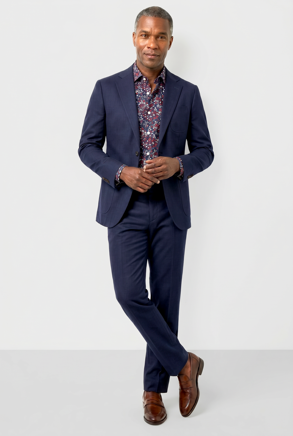 English Cotton 2pc Suit - Navy