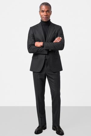 English Herringbone Suit — Medium Gray
