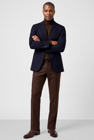 Italian Hopsack Blazer — Midnight Navy
