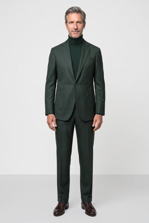 Dugdale English Earth Tone Cool Wool Suit — Forest Green