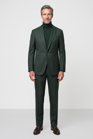 Dugdale English Earth Tone Cool Wool Suit — Forest Green