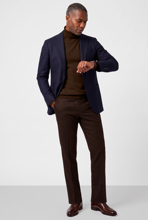 Italian Hopsack Blazer — Midnight Navy