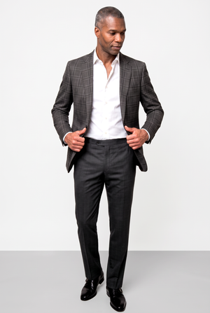 Bold Check 130s Blazer — Gray