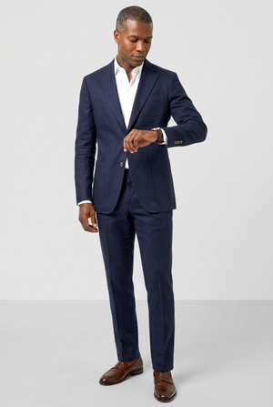 English Cotton 2pc Suit - Navy