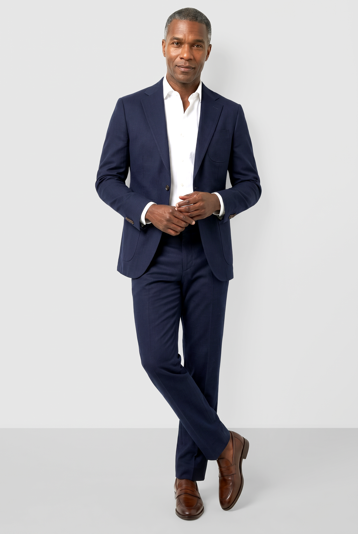 English Cotton 2pc Suit - Navy