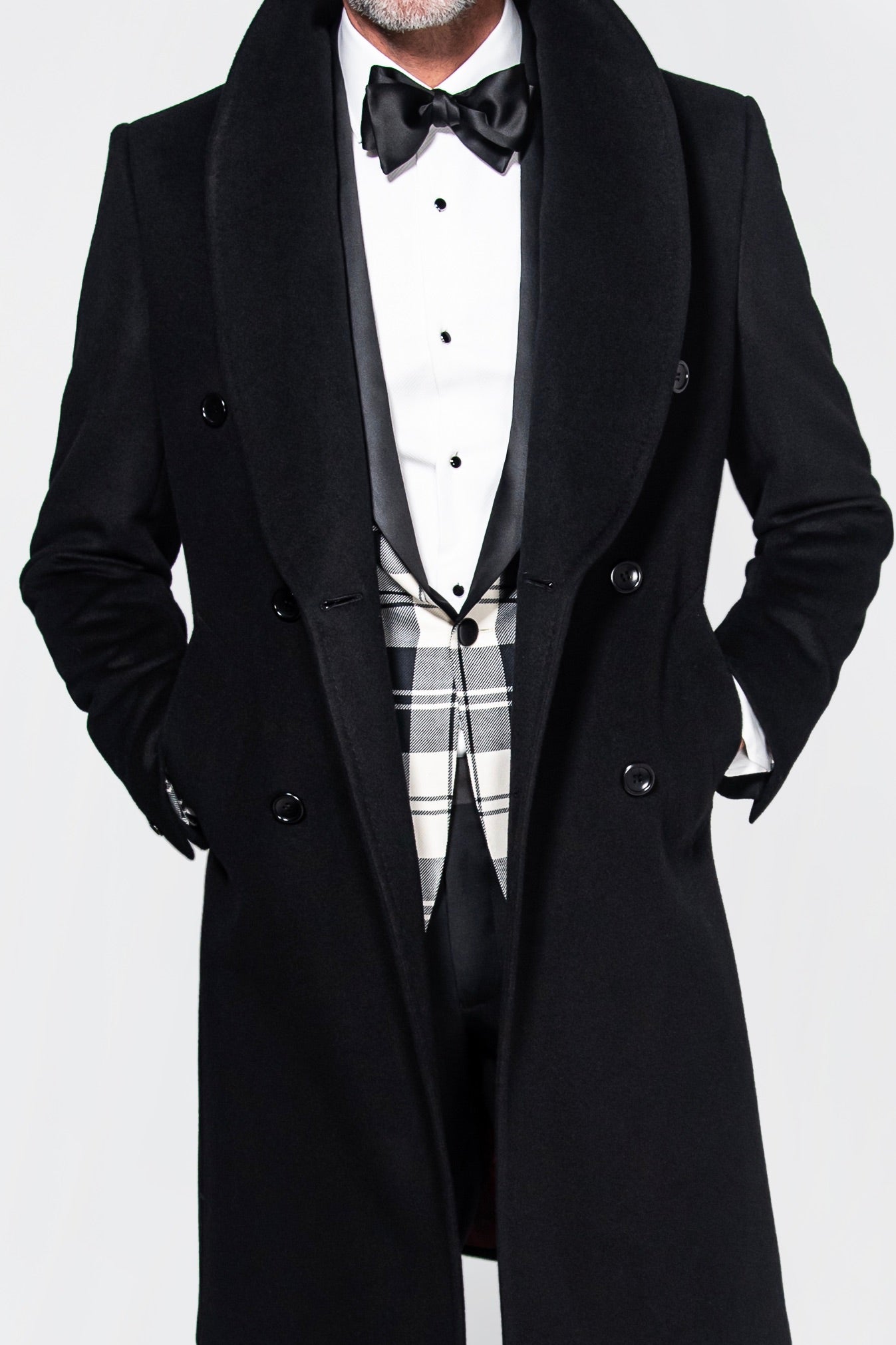100% Cashmere Double Breasted Shawl Overcoat