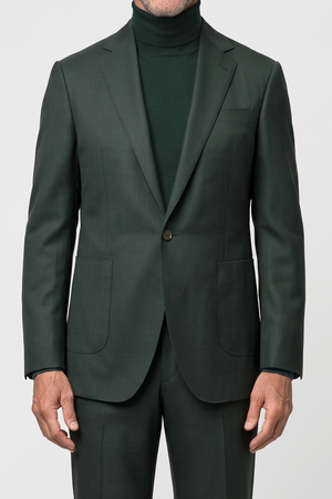 Dugdale English Earth Tone Cool Wool Suit — Forest Green