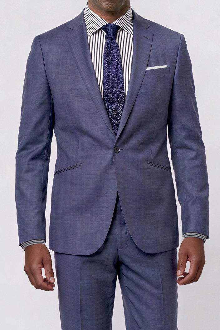Italian 130's Flat Weave — Indigo Blue